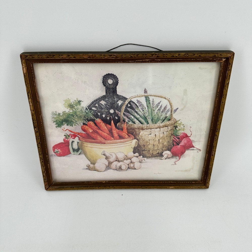 Vintage Vegetable Still Life Framed Print Kitchen Wall Art 10x8 Country Kitchen